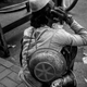 A street-food vendor pauses for a phone call.